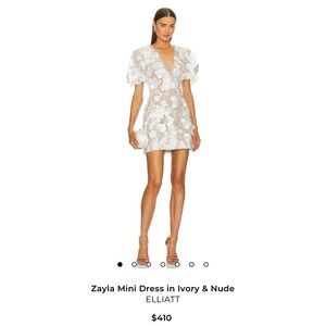 Elliatt Zayla Mini Dress in Ivory and Nude